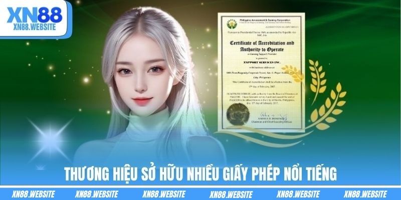Thương hiệu sở hữu nhiều giấy phép nổi tiếng